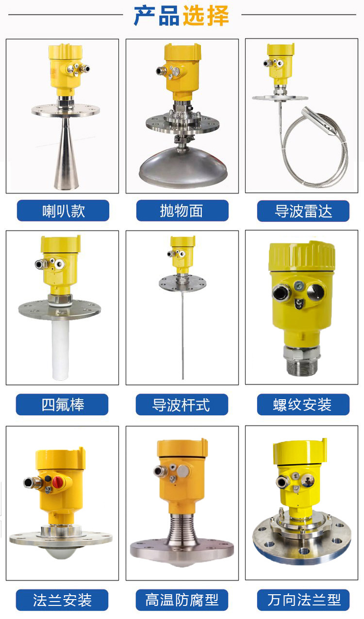雷達料位計產(chǎn)品分類(lèi)圖